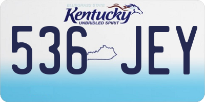 KY license plate 536JEY