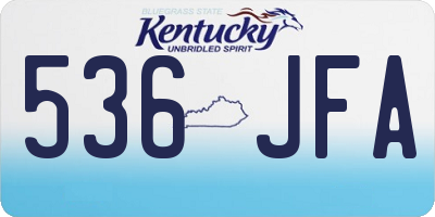 KY license plate 536JFA