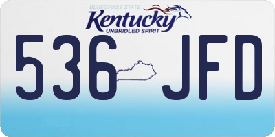 KY license plate 536JFD