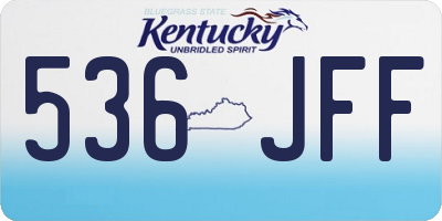 KY license plate 536JFF