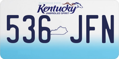KY license plate 536JFN