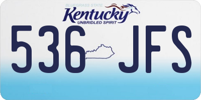 KY license plate 536JFS