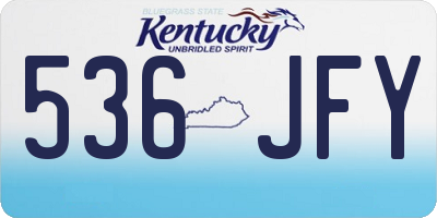 KY license plate 536JFY