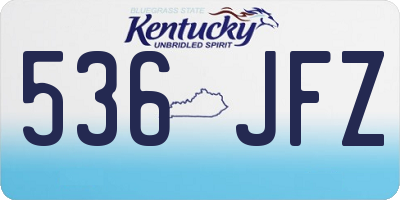 KY license plate 536JFZ