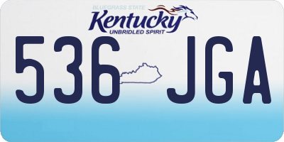 KY license plate 536JGA