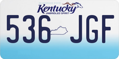 KY license plate 536JGF