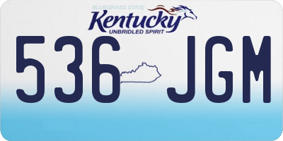 KY license plate 536JGM