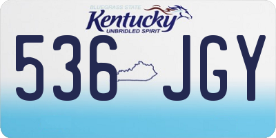 KY license plate 536JGY