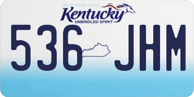 KY license plate 536JHM