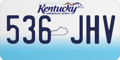 KY license plate 536JHV