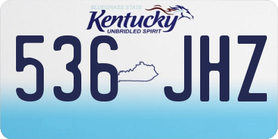 KY license plate 536JHZ