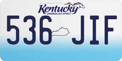KY license plate 536JIF