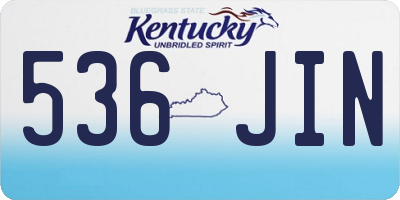 KY license plate 536JIN