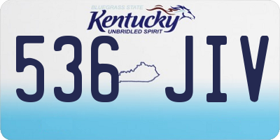 KY license plate 536JIV