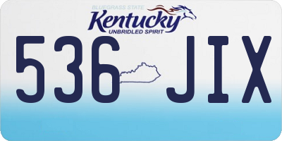 KY license plate 536JIX