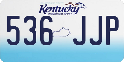 KY license plate 536JJP