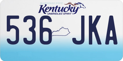 KY license plate 536JKA