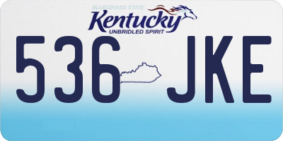 KY license plate 536JKE