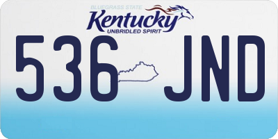 KY license plate 536JND