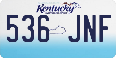 KY license plate 536JNF