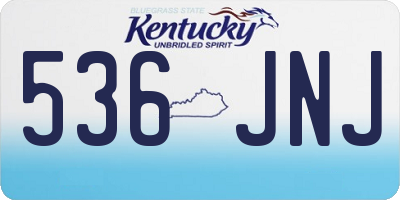 KY license plate 536JNJ