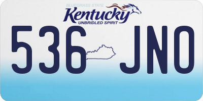 KY license plate 536JNO