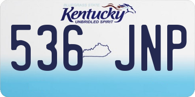 KY license plate 536JNP