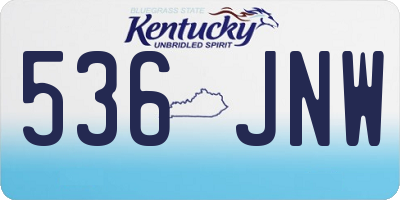 KY license plate 536JNW