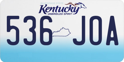 KY license plate 536JOA