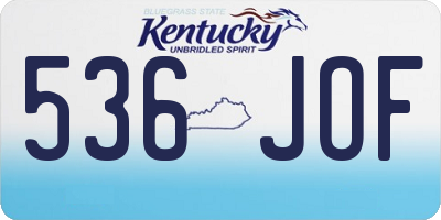 KY license plate 536JOF