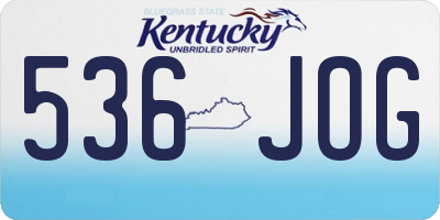 KY license plate 536JOG