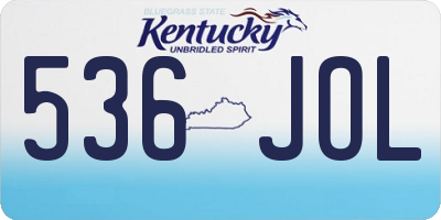 KY license plate 536JOL
