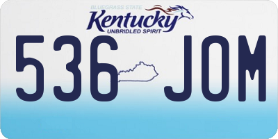 KY license plate 536JOM