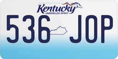 KY license plate 536JOP