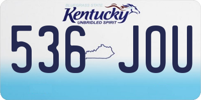 KY license plate 536JOU