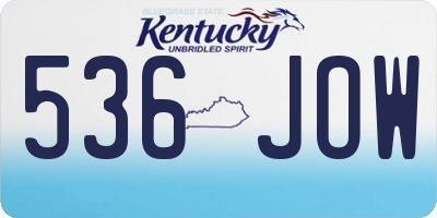 KY license plate 536JOW