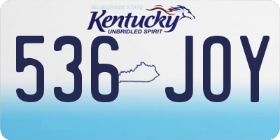 KY license plate 536JOY