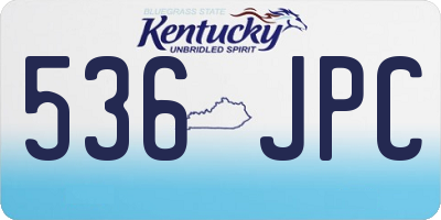 KY license plate 536JPC