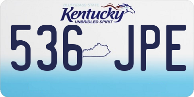 KY license plate 536JPE