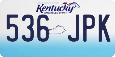 KY license plate 536JPK