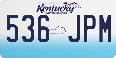 KY license plate 536JPM