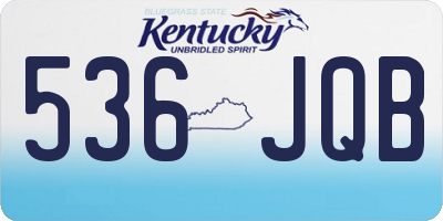 KY license plate 536JQB