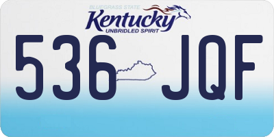 KY license plate 536JQF