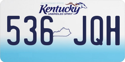 KY license plate 536JQH