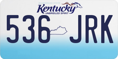 KY license plate 536JRK