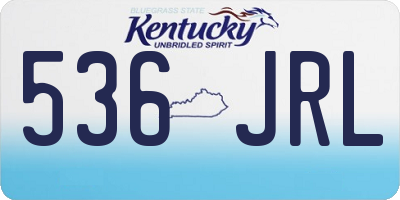 KY license plate 536JRL