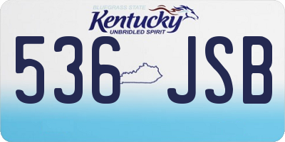 KY license plate 536JSB