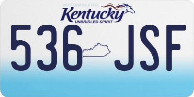 KY license plate 536JSF
