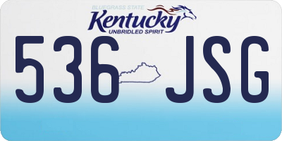 KY license plate 536JSG