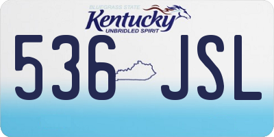KY license plate 536JSL